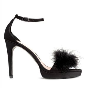 Black Feather Heels